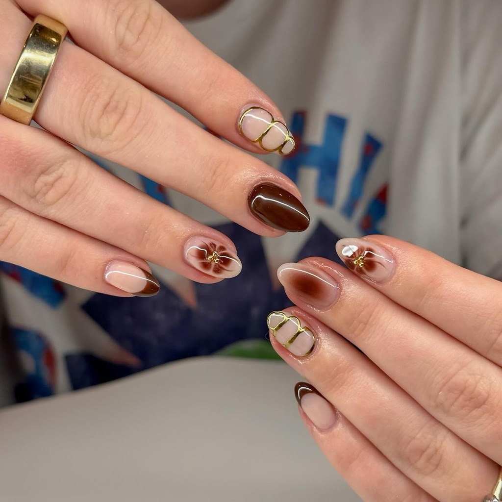 fake nails preloved maroon