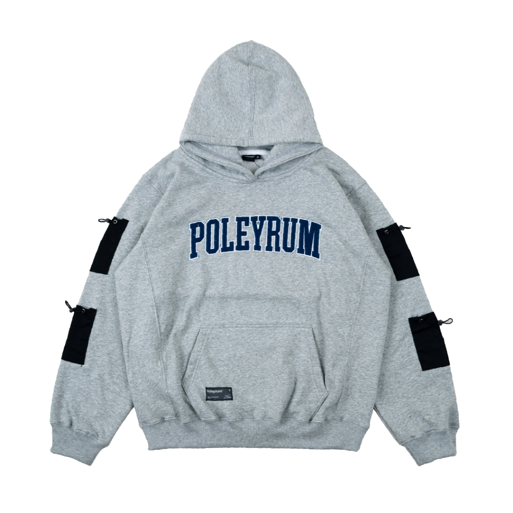 Poleyrum Essentials Hoodie - Pullover Sweater Oversized Fit Cotton Fleece Blend Pria Unisex - Light 