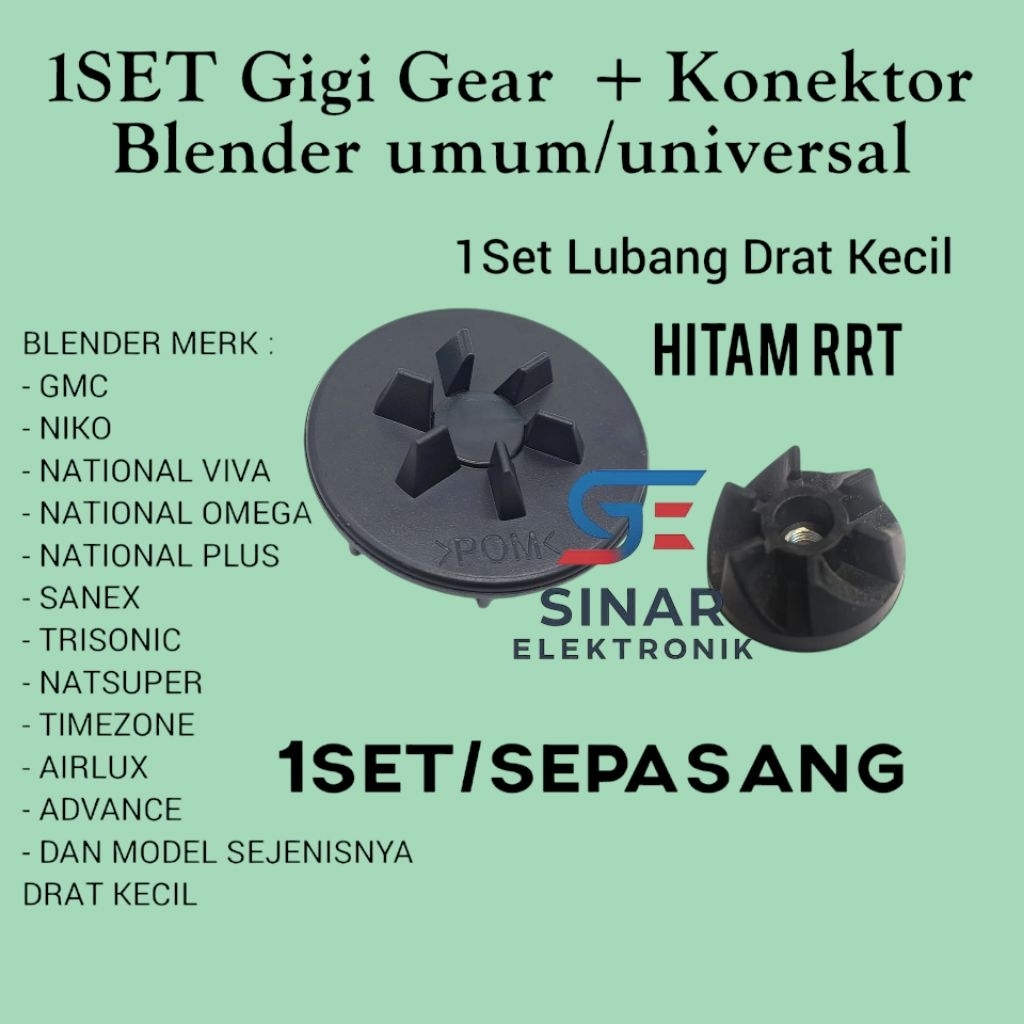 GIGI KARET DAN KONEKTOR DRAT LUBANG KECIL UNTUK BLENDER NATIONAL VIVA NT QUALITY, OMICKO, NEW VIVA, 