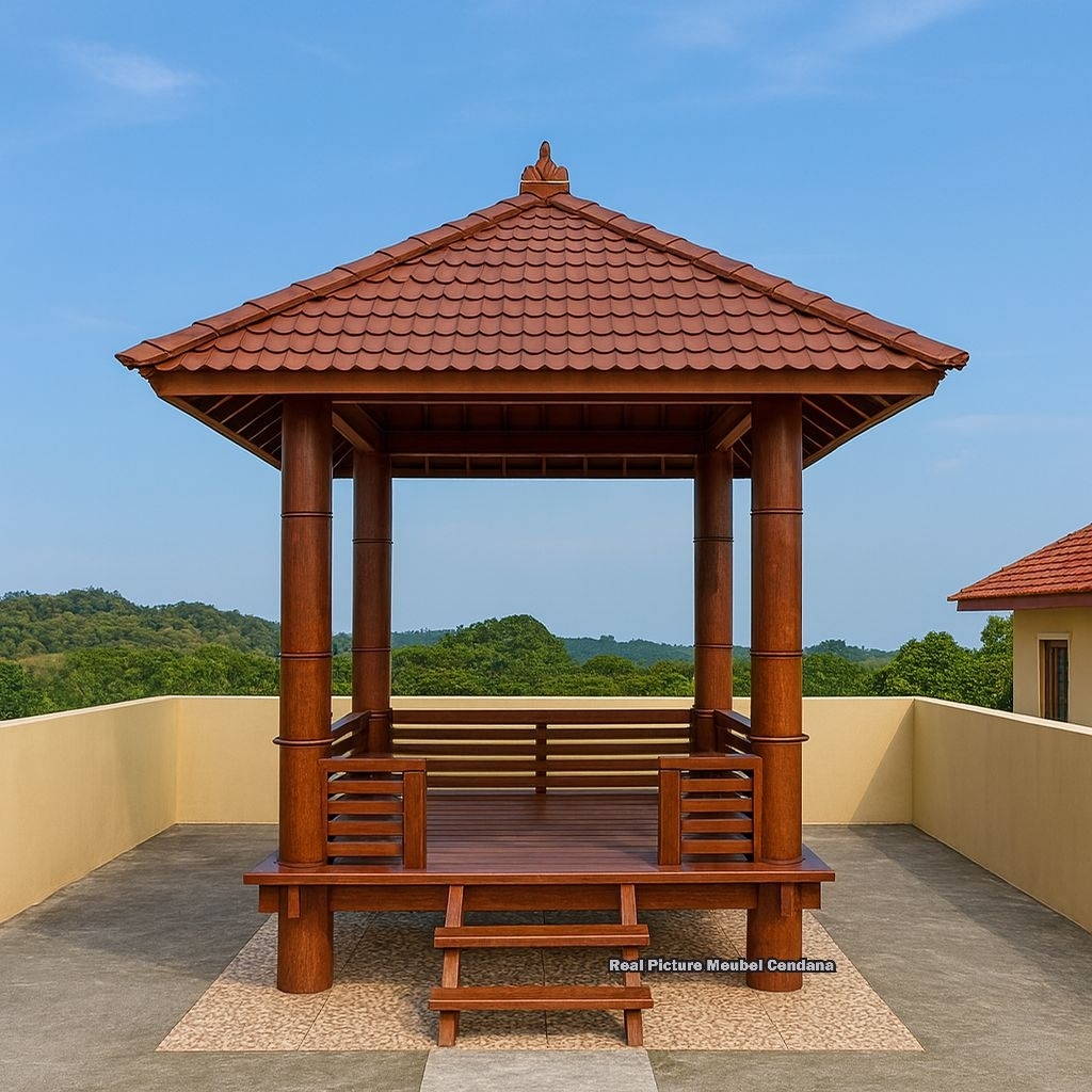 Gazebo Minimalis 2 x 2 meter Gazebo Kayu Minimalis Gazebo Rumah Kayu Gazebo Teras Rumah Gazebo Kayu