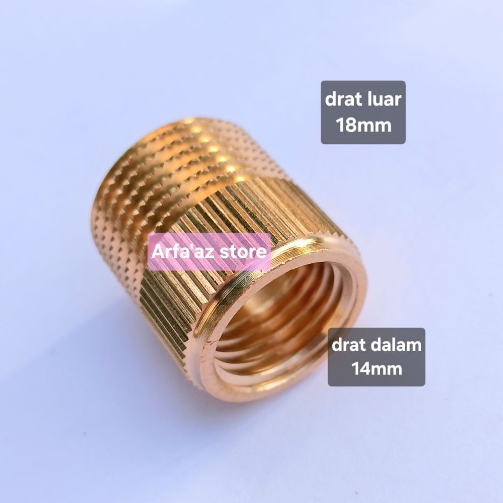 Konektor sprayer drat dalam 14mm drat luar 18mm