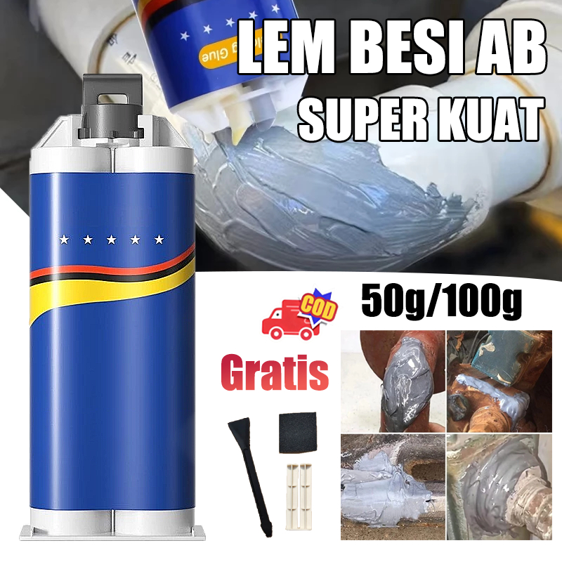 50g/100g Lem Ab Besi Super Kuat Tahan Panas Lem Perekat Lem Ab Epoxy Penambal Besi Lem Tangki Bensin