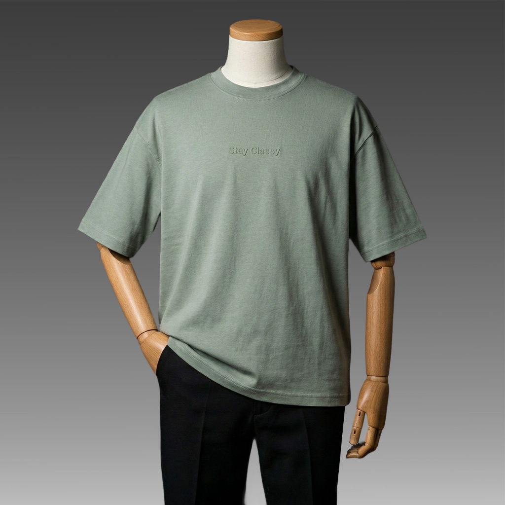 JB - Stay Classy Printed T-Shirt Olive - Kaos Oversize Olive