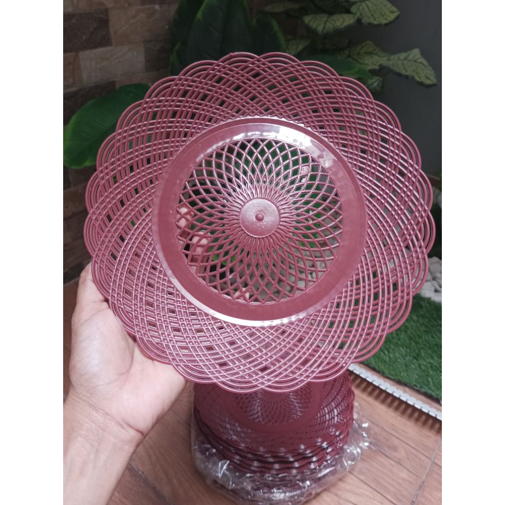 Piring Rotan Plastik 1 lusin