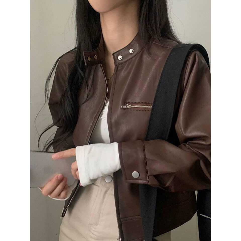 ETHEL COUTURE - Moxie Leather Jacket / jaket kulit sintesis luaran pakaian wanita street keren musim