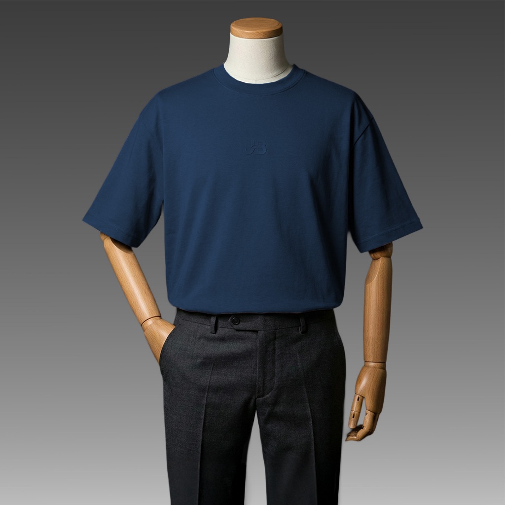 JB - Logo Printed T-Shirt Navy - Kaos Oversize Navy