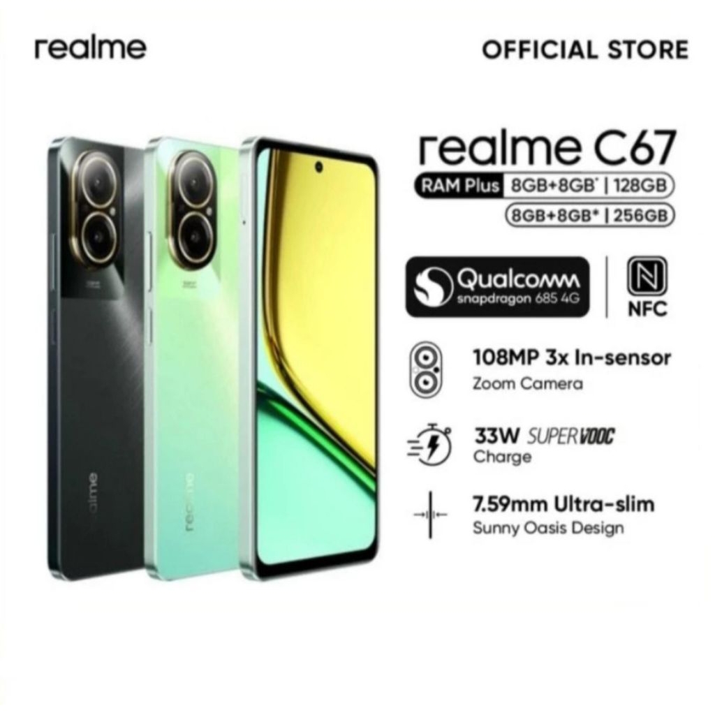 HP REALME C67 8/128GB- REALMI C 67 RAM 8GB ROM 128GB RESMI