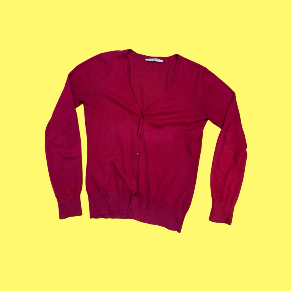 (preloved) Giordano Red Cardigan