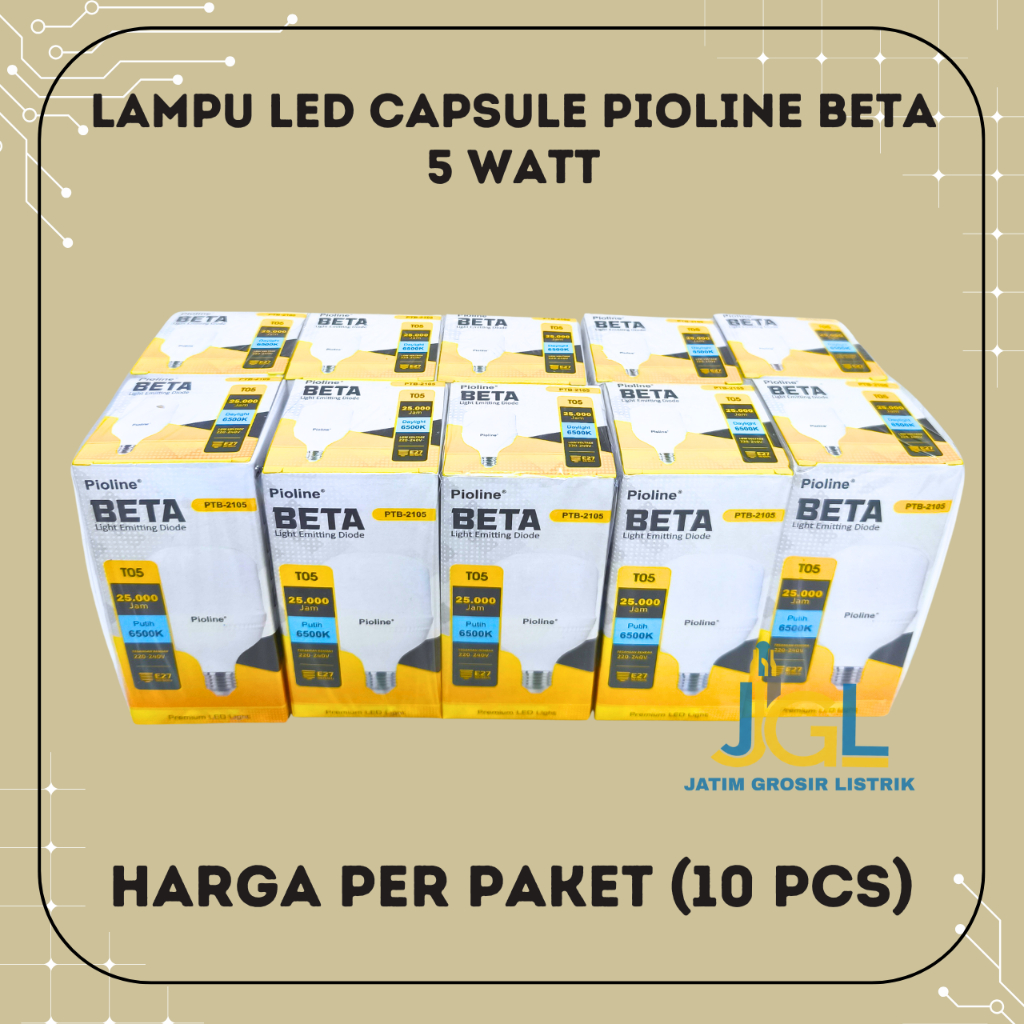 10 Pcs Lampu LED Pioline BETA T05 LED Pioline 5 Watt
