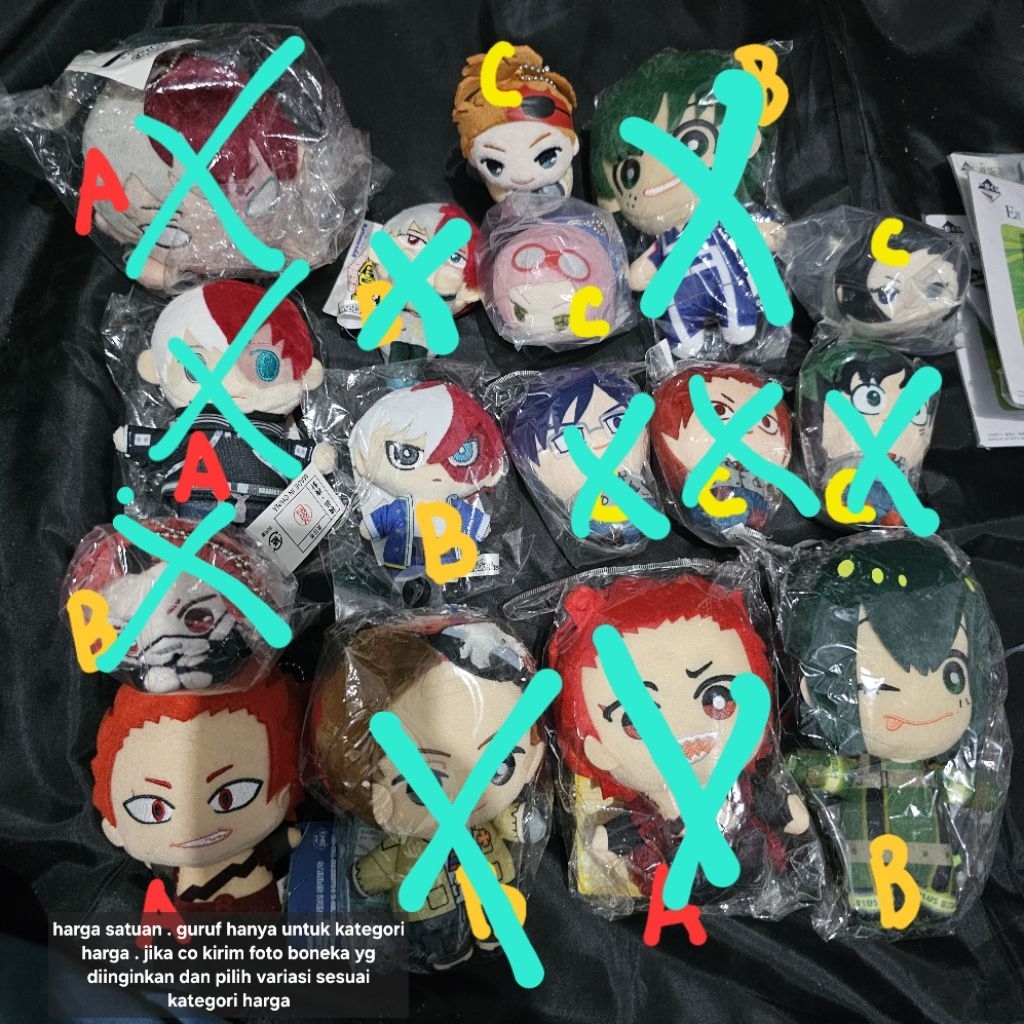 nuigurumi plush hero academia todoroki deku midoriya kirishima dkk