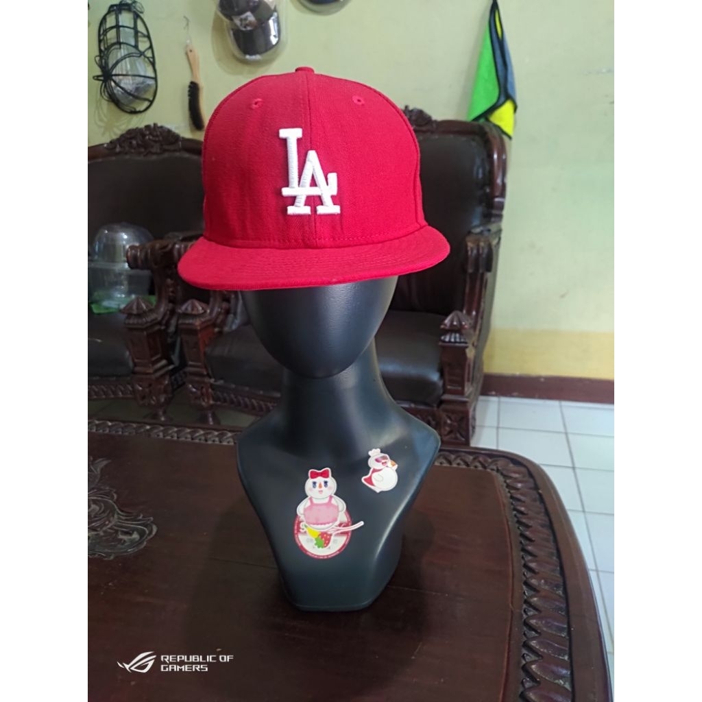 TOPI SNAPBACK NEW ERA LA DODGERS FULL RED ORIGINAL