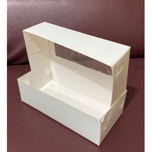 Box Kotak Kue Brownies  Full Laminasi Foodgrade - Ivory 20x10x6 PUTIH