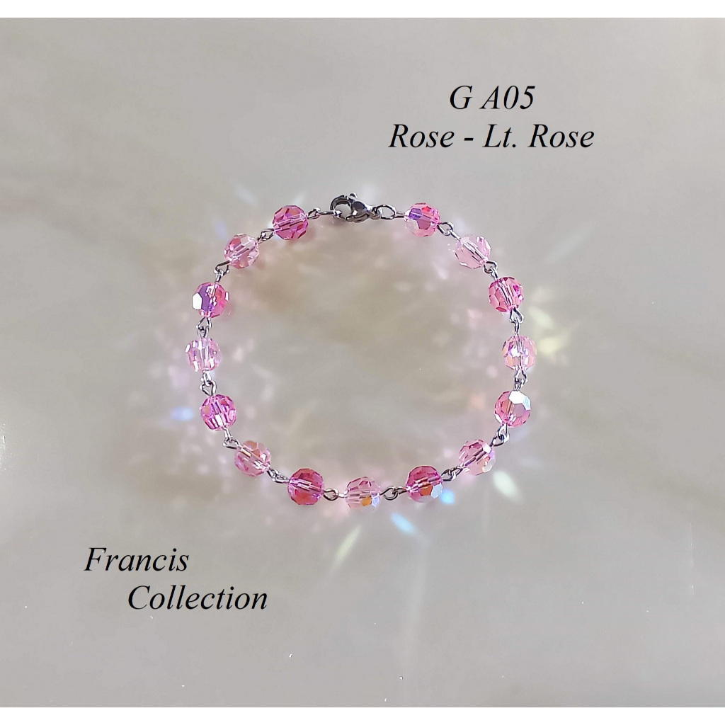 Francis Collection. G A05 Part 2. Gelang Kristal Swarovski Austria. Anti Karat. Model Bulat 6mm. Ter