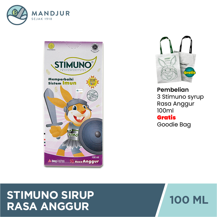 Stimuno Sirup Rasa Anggur 100 ML - Suplemen Daya Tahan Tubuh Anak
