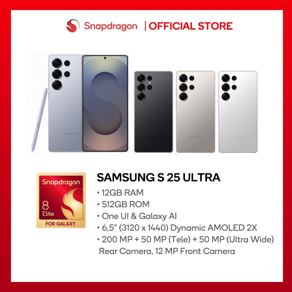 Samsung Galaxy S25 Ultra 12GB/1TB Prosesor Snapdragon 8 Elite