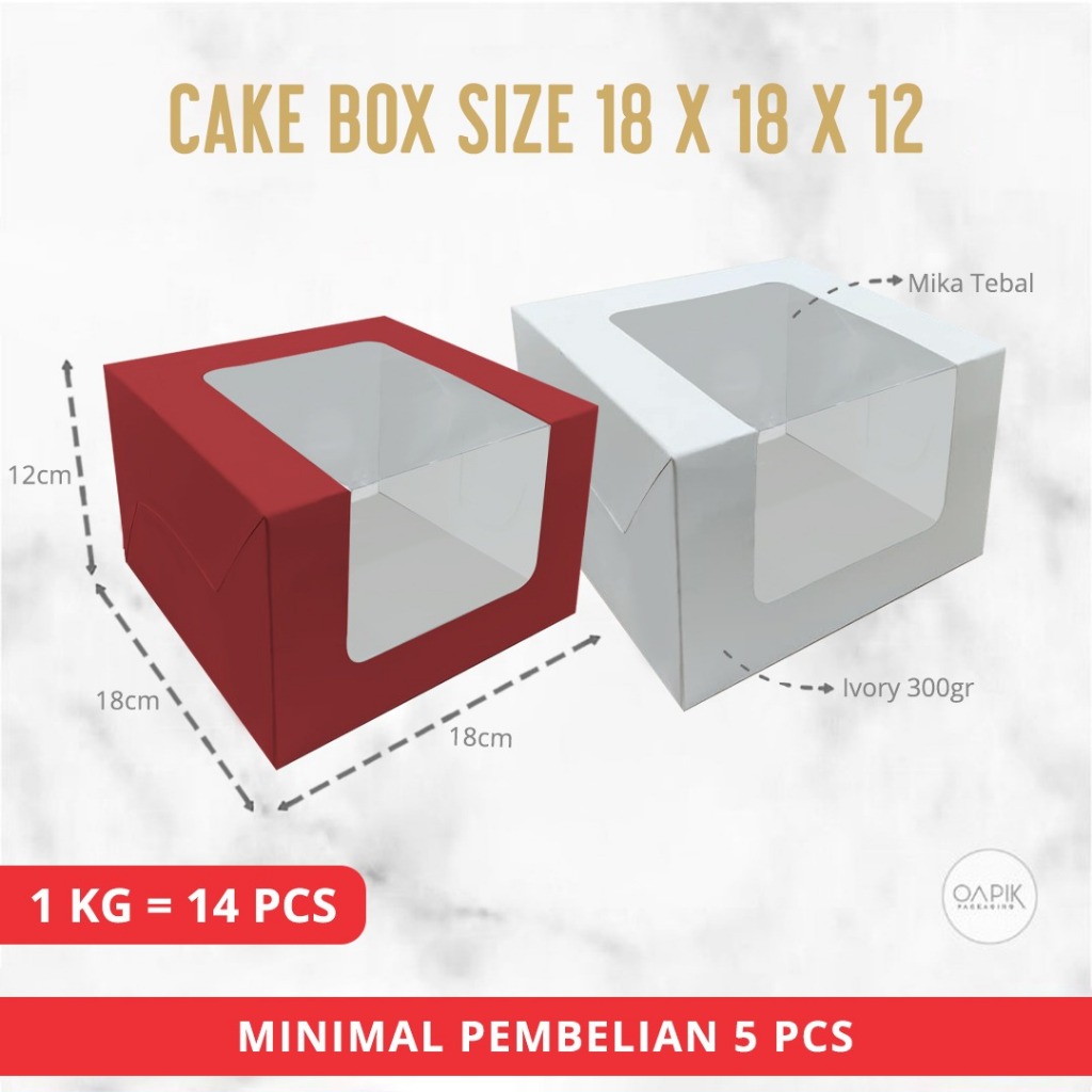 Cake Box 18x18x12, Dus Kue Besar, Box Kue Tebal, Dus Kue 18x18