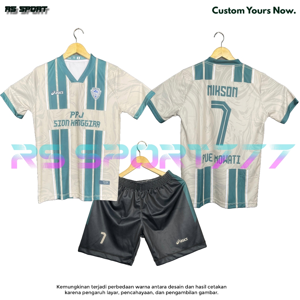 Jersey Olahraga Unisex Kaos Team Cewek Cowok Voli Futsal Full Printing