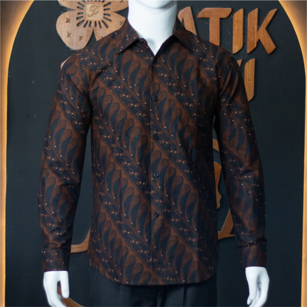 Atasan Kemeja Batik Pria Lengan Panjang Klowongan - Batik Pertiwi Jogja