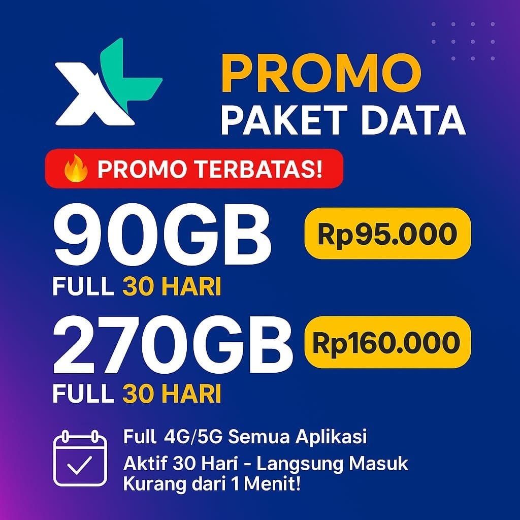 KUOTA XL FULL 30 HARI | PAKET DATA XL | PROSES CEPAT