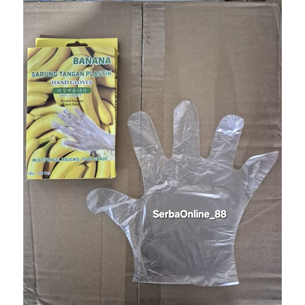 Sarung Tangan Plastik Isi 100 / Sarung Tangan Plastik Transparant