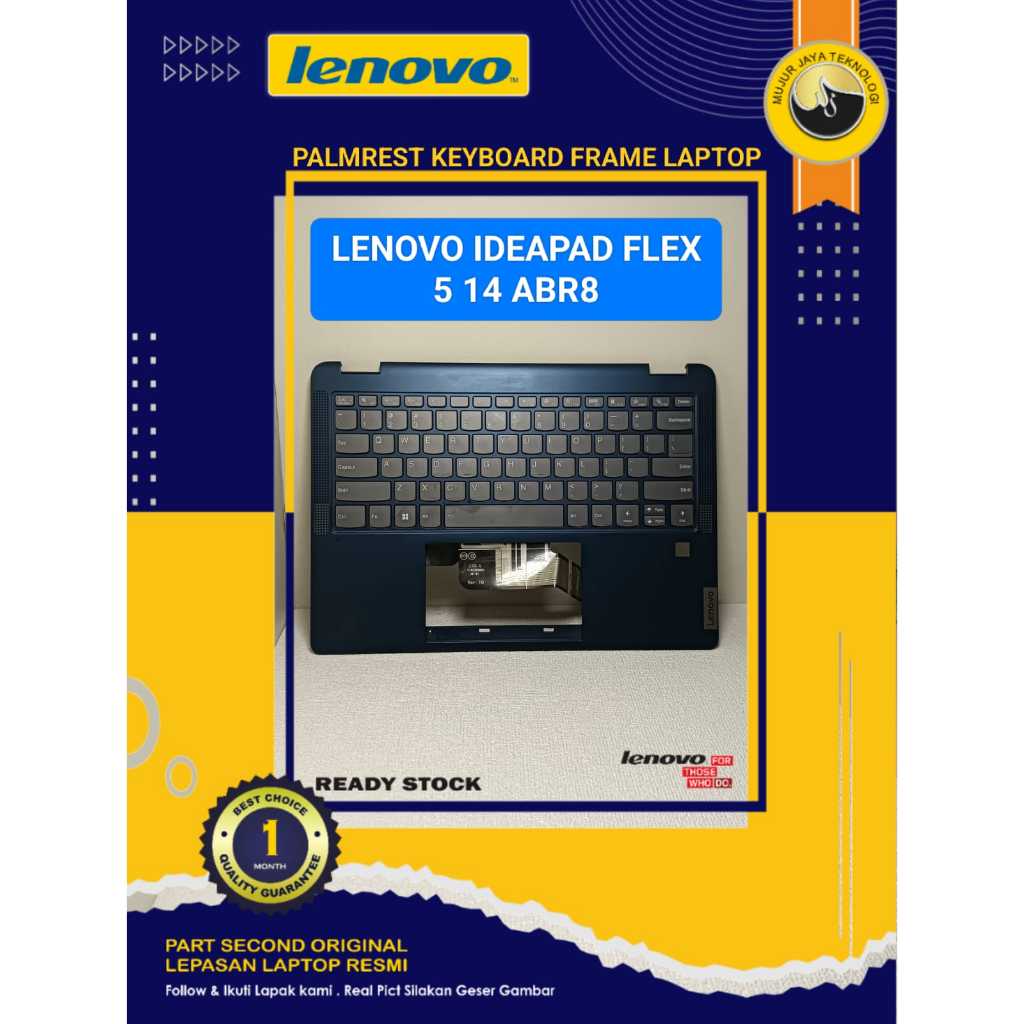 Palmrest Keyboard Frame Top Case Lenovo Ideapad Flex 5 14ABR8 Keyboard Gambling Mulus
