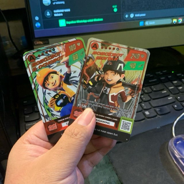 kartu choki chohi boboiboy v2 asli dapat 2 pcs