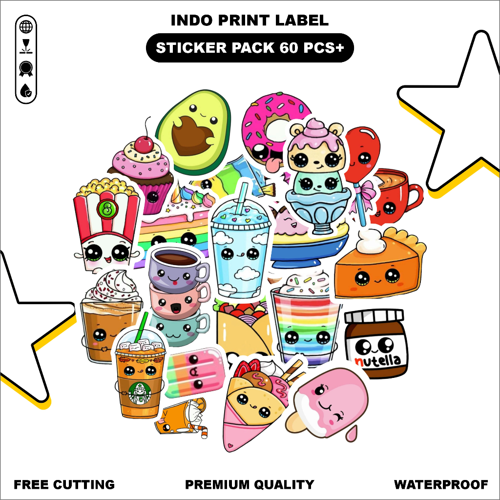 Stiker Meme Lucu Termurah / 60Pcs / Stiker Untuk Hp Tumbler Kotak Makan / Tahan Air