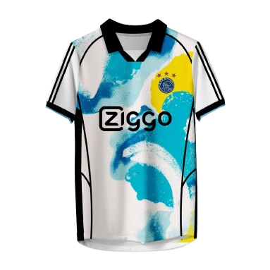 Jersey Ajax Third Terbaru Corak Abstrak Biru Kuning Baju Bola Pria BENGHAR-116