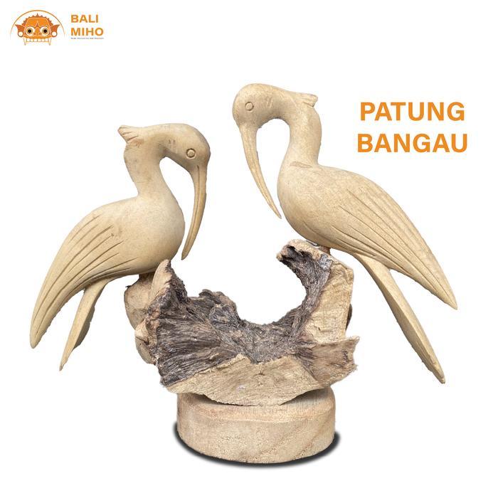 Patung Burung Bangau Mini Betengger set - Patung Burung - Patung Kayu