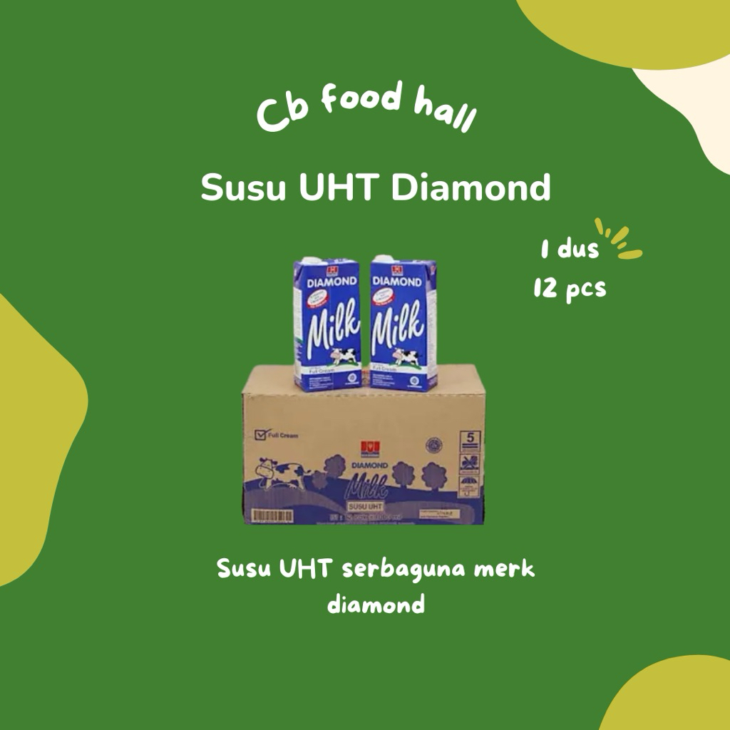 SUSU UHT DIAMOND MILK 1 LITER KEMASAN 1 DUS