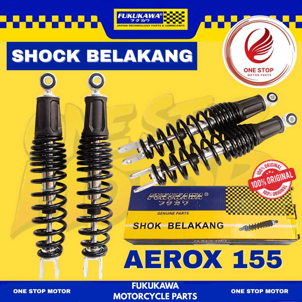 SHOCKBREAKER AEROX 155 FUKUKAWA – SHOK BELAKANG HITAM 310MM ORIGINAL ORI ASLI FUKUKAWA