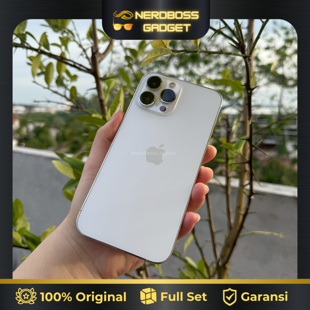 APPLE IPHONE 13 PRO MAX SILVER 256GB ORIGINAL MULUS MANTAP FULLSET