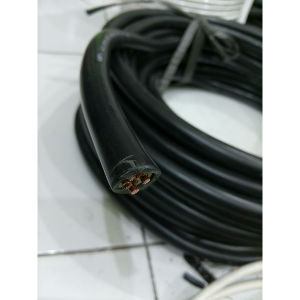 Eterna NYY 4x6mm Kabel listrik Hitam Kawat Tembaga Per meter ( Ecer per 1 meter )