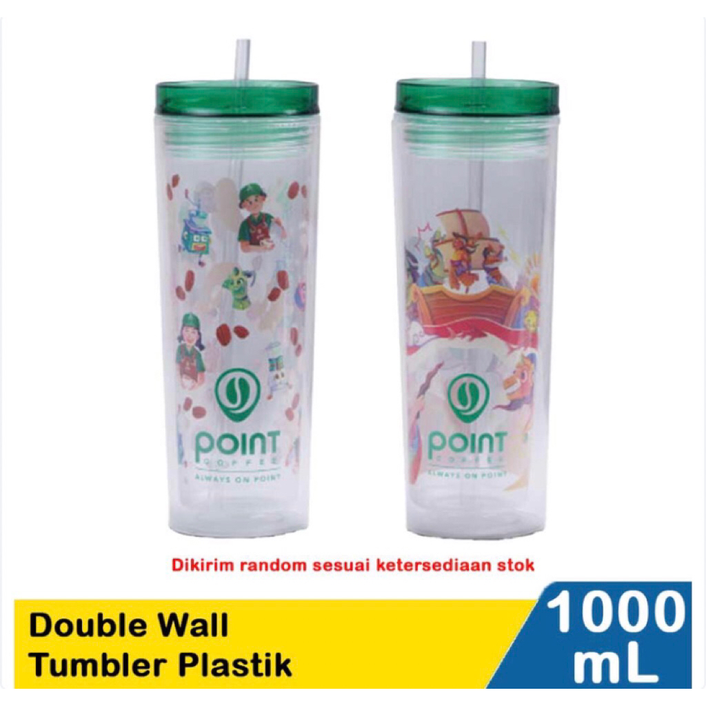 Tumbler Plastik Point Coffee Double Wall