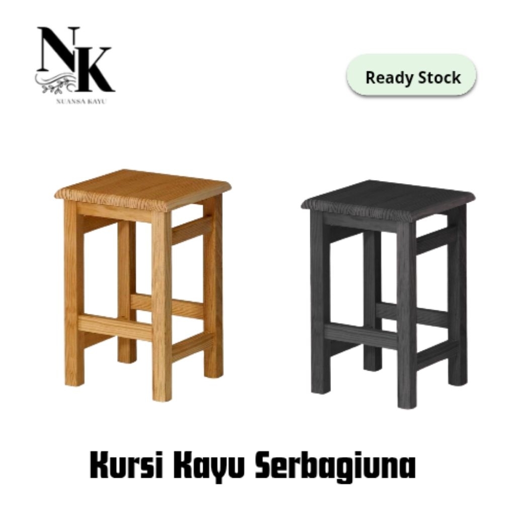 Kursi Kayu Serbaguna/ Kursi Cafe/ Kursi Bar/ Bangku Kayu Jati Belanda
