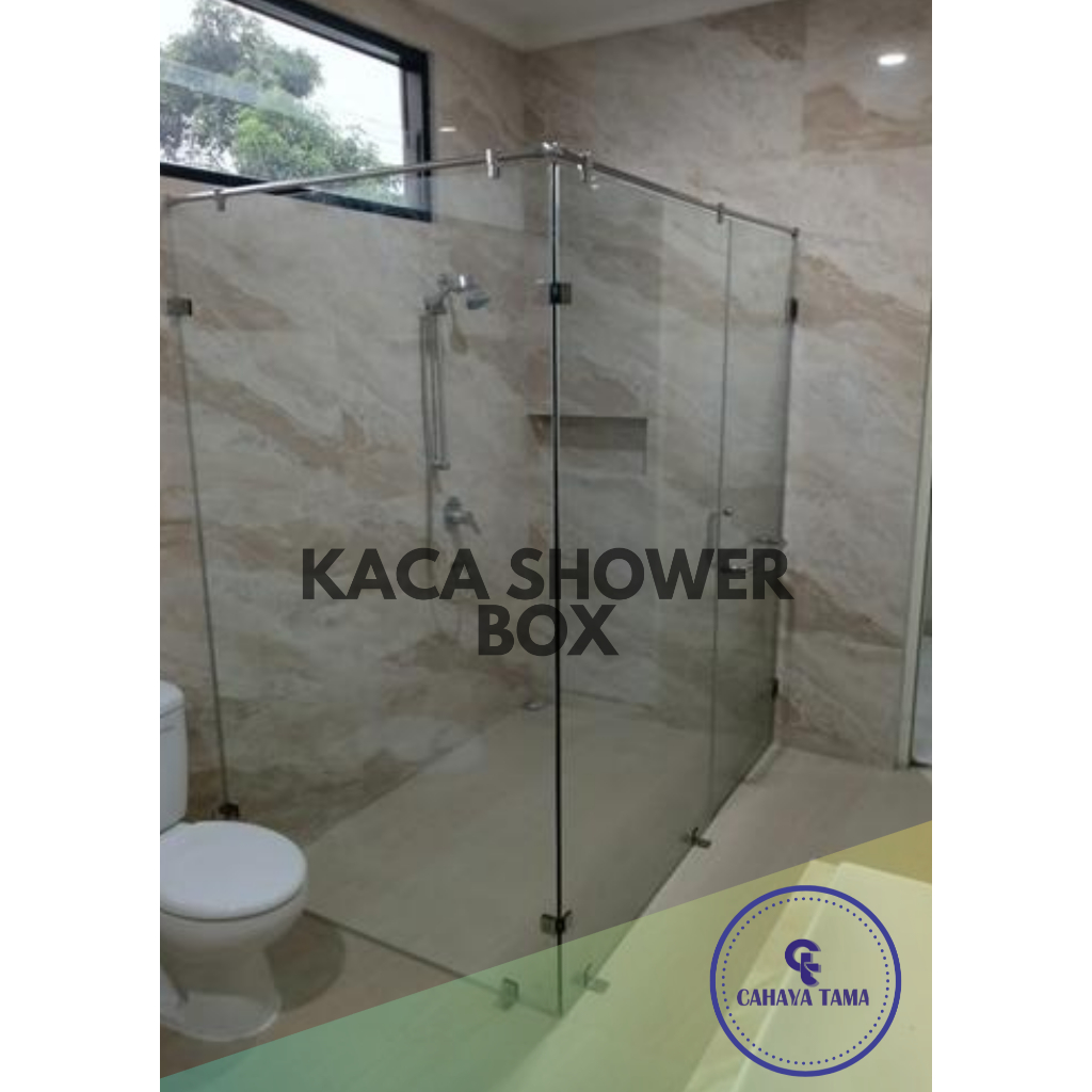 Shower Box Kaca Tempered 10mm / Partisi Kaca shower 10mm