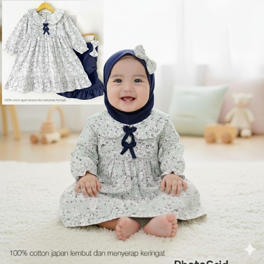 Gamis bayi perempuan, gamis anak perempuan, set gamis bayi,dress muslim anak perempuan, gamis bayi n