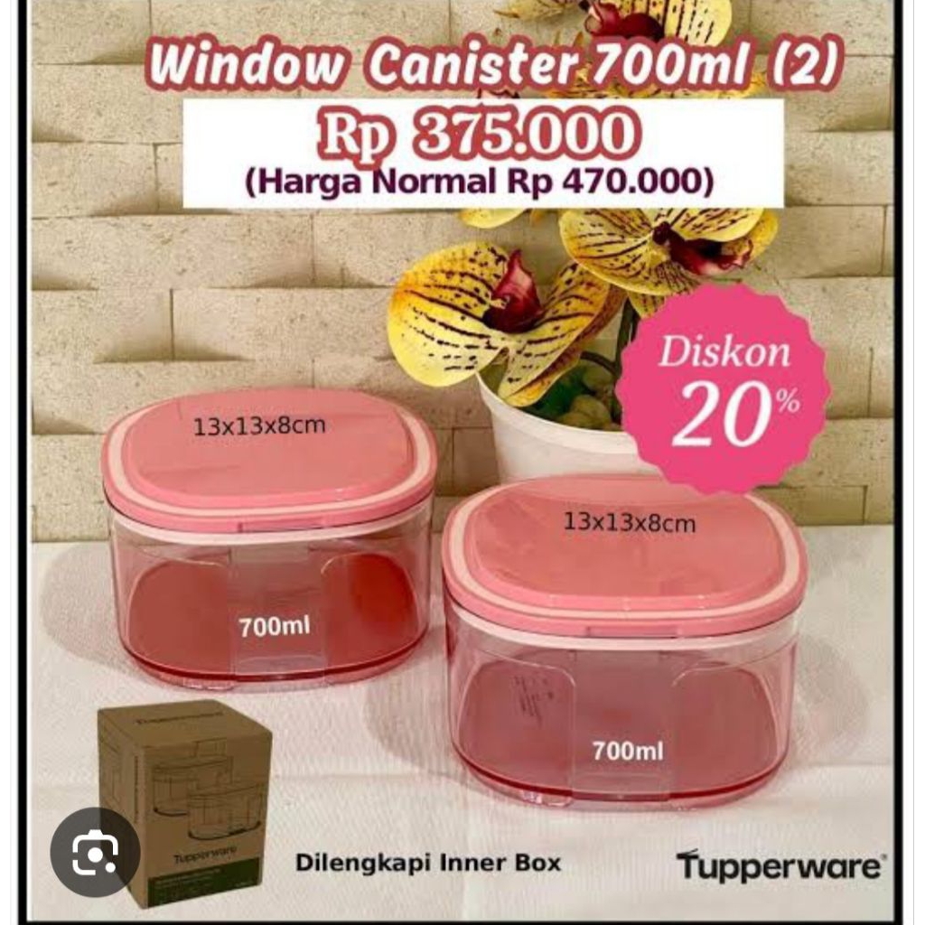 TUPPERWARE WINDOW CANISTER/TOPLES CRISTAL/TOPLES TUPPERWARE