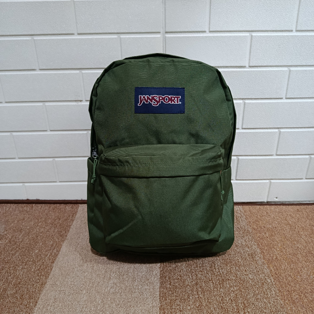Tas Jansport Superbreak Original Backpack Cargo Green Unisex Ransel Daypack Campus Pria Wanita