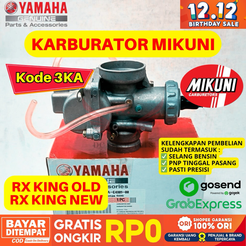 3KA KARBURATOR RX KING MIKUNI ORIGINAL YAMAHA GENUINE PARTS, KARBURATOR ORIGINAL RX KING, KARBU RX K