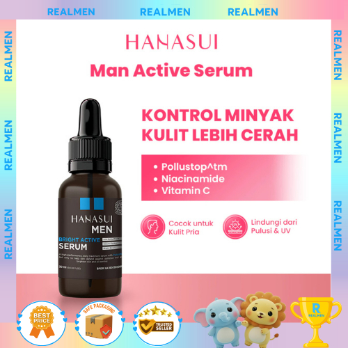 Hanasui Men Bright Active Serum / hanasui men serum BPOM / SERUM WAJAH PRIA