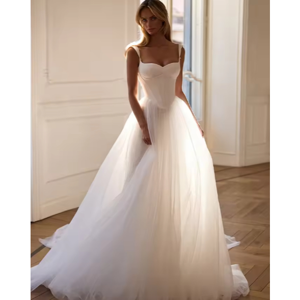 gaun wedding dress a-line wedding dress /wedding dress/ ekor wedding dress
