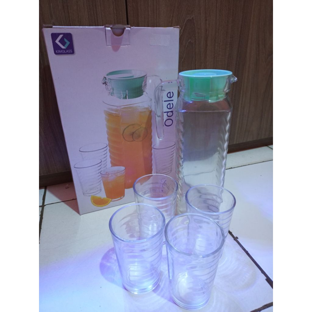 pitcher teko tea + gelas / satu set teko