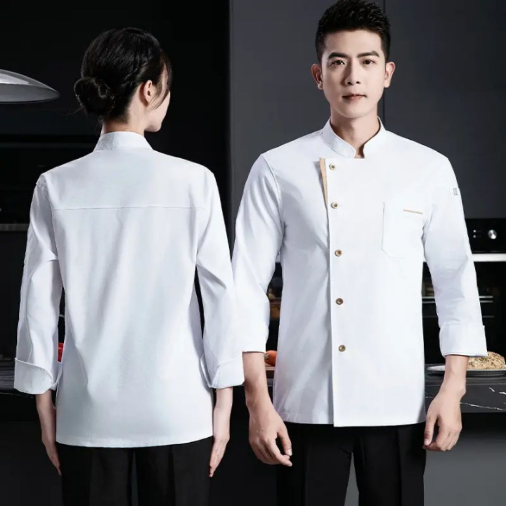 San baju chef baju koki seragam chef baju kerja chef/koki lengan panjang