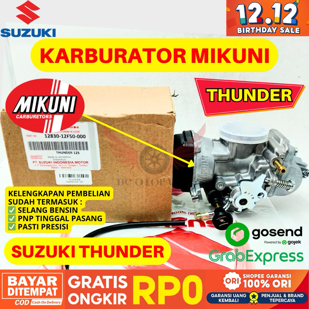 THUNDER KARBURATOR THUNDER MIKUNI ORIGINAL SUZUKI, KARBURATOR ORIGINAL THUNDER, KARBU ORI THUNDER, K