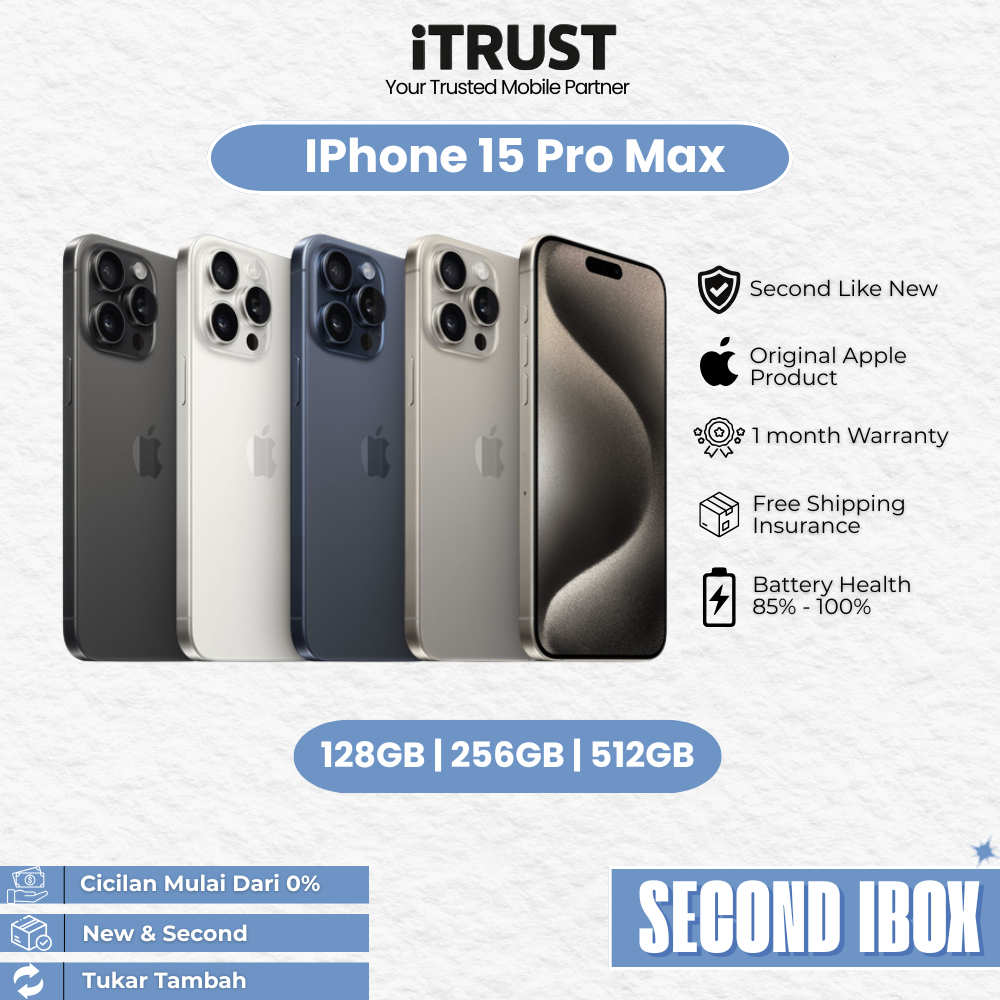 Iphone 15 Pro Max 128GB/256GB Second IBOX