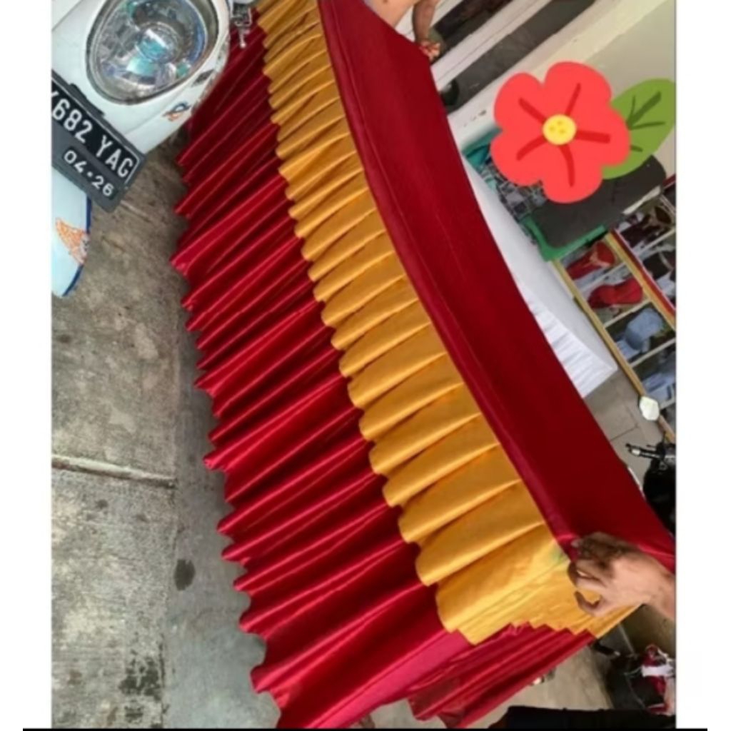 Taplak Meja Prasmanan Kain EMBOSS Tebal Ukuran 60x200x70Cm /60x180x70cm / 60x150x70cm /60x120x70cm