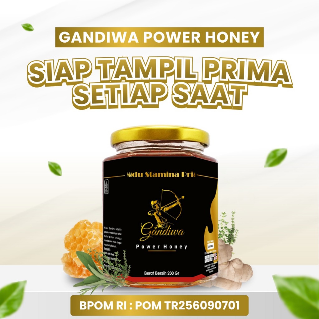 Madu Stamina Pria Perkasa Gandiwa Power Honey Madu Herbal Pria Kuat Tahan Lama Halal BPOM 200gr