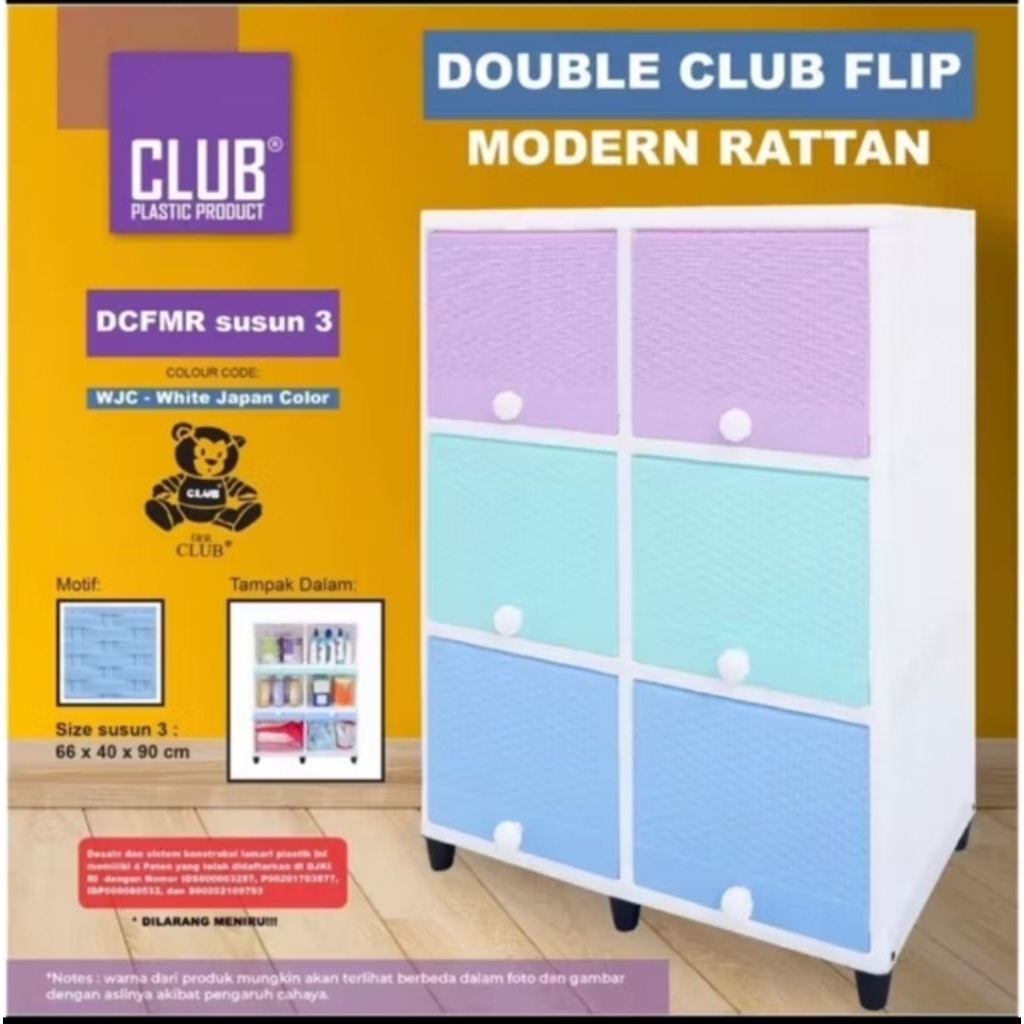 Club Flip Dobel 3 Lemari Plastik
