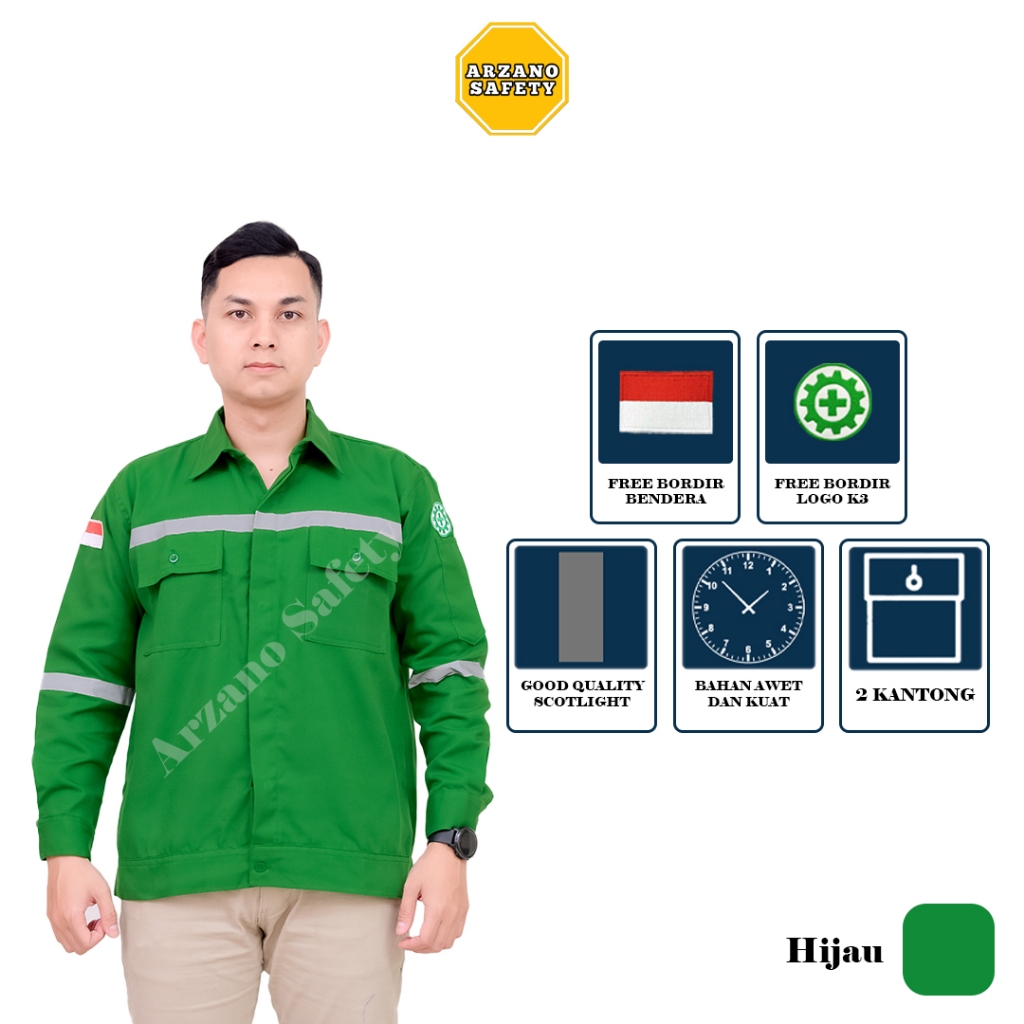 Wearpack safety wearpack atasan kemeja safety lengan panjang